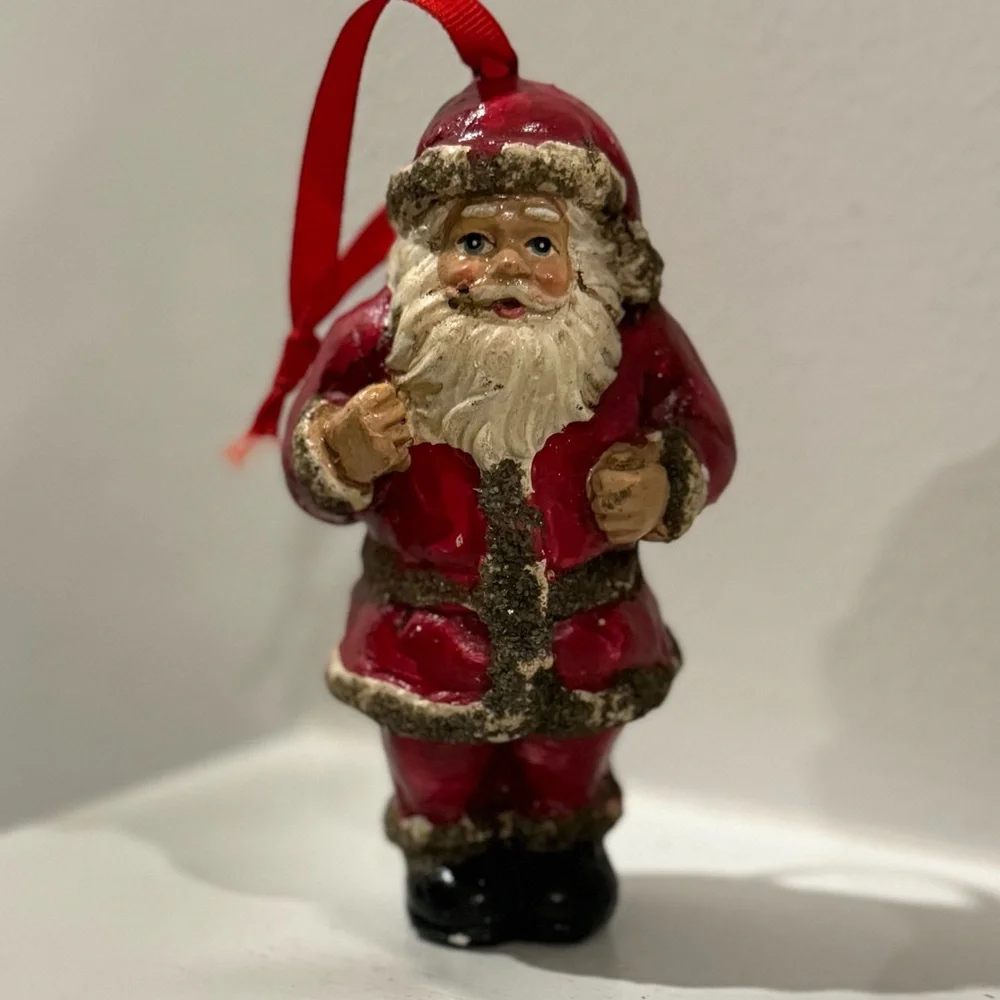 Vintage Pottery Barn Ceramic/ Glass Christmas Ornament: Santa